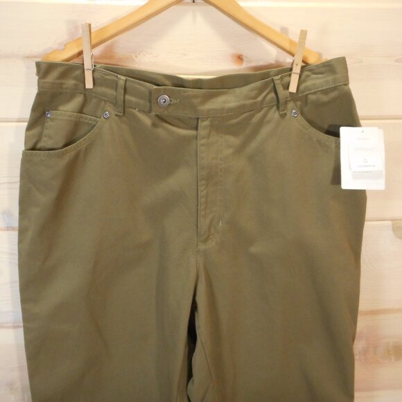 NWT Liz Claiborne Womens Size 14W Cropped Pants Olive Green High Rise Vintage - Picture 2 of 11
